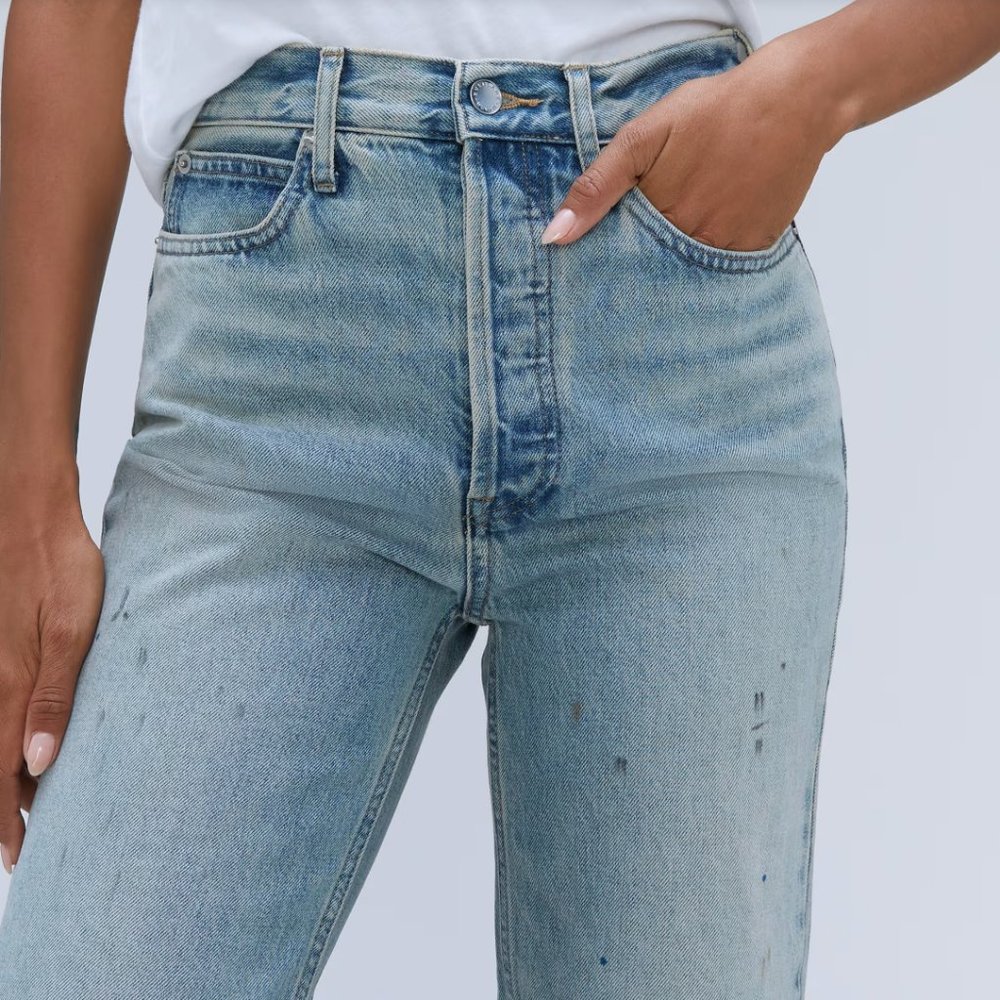 Everlane 90's Bleach-Stained High Waisted Jeans